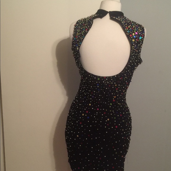 Little Black Dress with multicolor embellishments - Picture 3 of 4